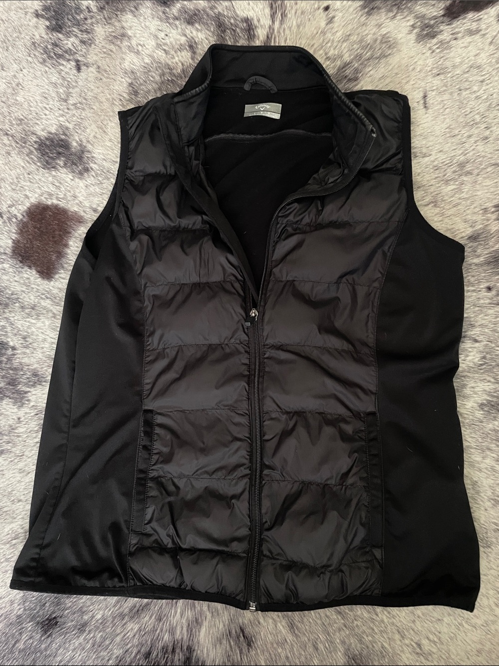 Callaway Women's Black Quilted Stretch-Panel Vest